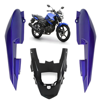 Rabeta Lateral Completa Paramotos Yamaha Fazer 150 2016 a 2022 Azul