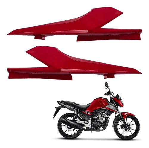 Par de Rabetas Laterais Paramotos Honda Cg 160 Titan 2022 a 2024 Vermelho Pimenta