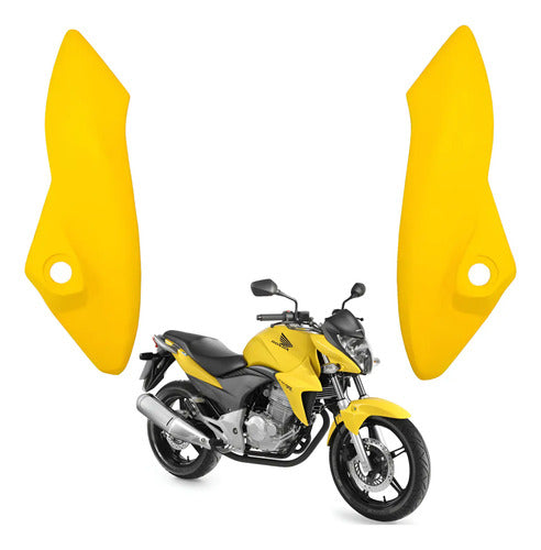 Bananinha Par de Carenagens Laterais do Farol Paramotos Honda Cb 300r 2013 a 2015 Amarelo