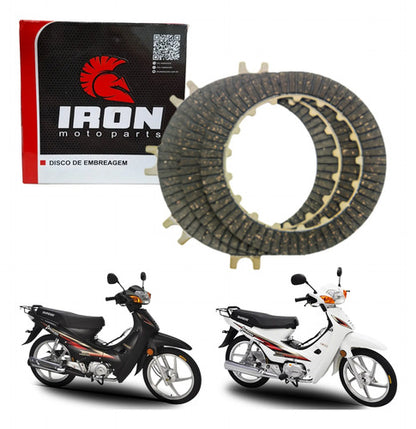 Jogo de Discos de Embreagem Iron Shineray Phoenix Jet 50 Jet 125 3 Peças
