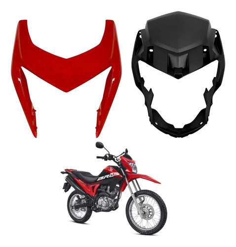 Kit Carenagem do Farol Paramotos Honda Bros 160 2015 a 2021 Vermelho