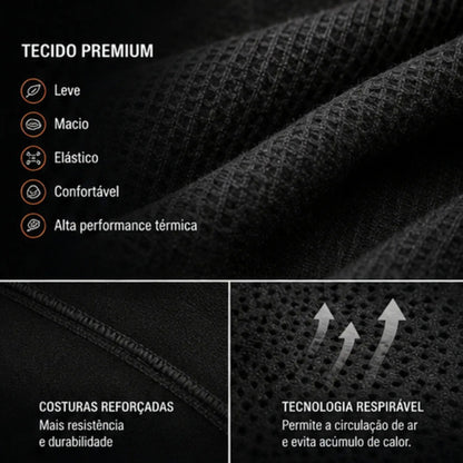 Camiseta Térmica Segunda Pele Curtlo Thermoskin Manga Longa Feminina Preto