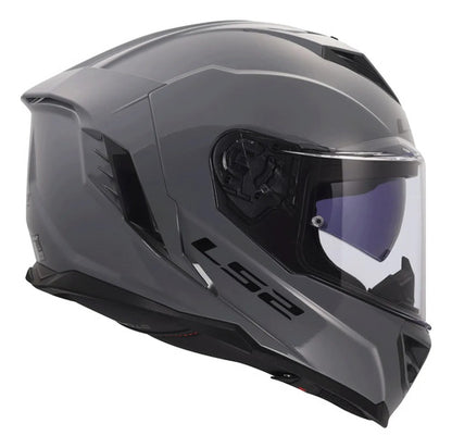 Capacete LS2 FF818 Storm III Solid com Óculos Solar Interno Cinza Brilhante Tamanho 60/L