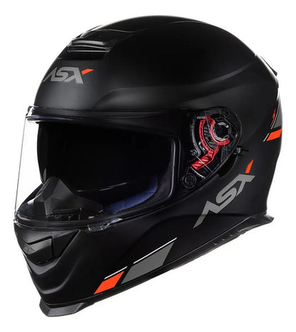 Capacete ASX Eagle SV Solid com Óculos Solar Interno Preto Grafite Vermelho Fosco