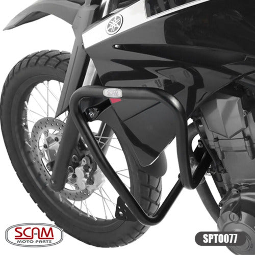 Protetor de Motor com Pedaleira Scam Yamaha Xt 660r 2005 a 2018 Preto Fosco