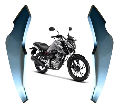 Par de Carenagens Laterais do Farol Paramotos Honda Cg 160 Titan Fan Start 2025 em diante Prata