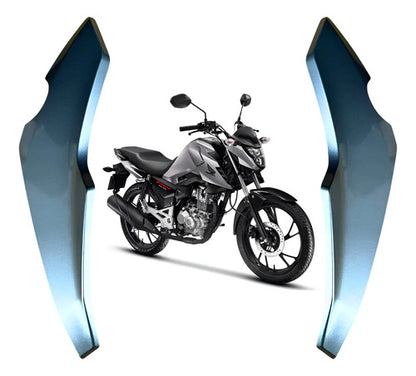 Par de Carenagens Laterais do Farol Paramotos Honda Cg 160 Titan Fan Start 2025 em diante Prata