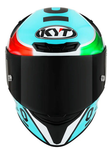 Capacete KYT TT-Course Dennis Foggia Leopard Azul Brilhante