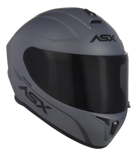 Capacete ASX Draken Solid Cinza Fosco