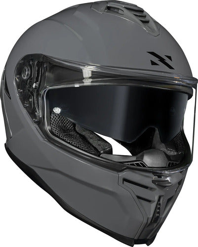 Capacete Norisk Strada II Solid com Óculos Solar Interno e Spoiler Cinza