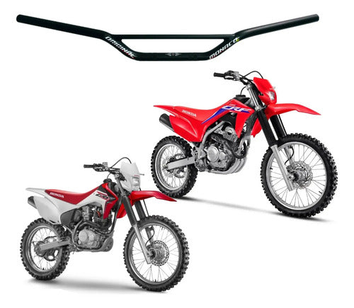 Guidão Monaco Honda Crf 250f 2019 a 2025 Crf 230f 2007 a 2020 Preto Brilhante