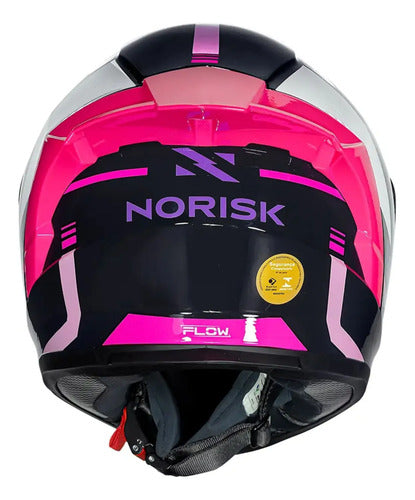 Capacete Norisk Flow Run com 2 Viseiras e Spoiler Rosa Azul Brilhante Tamanho 58/M