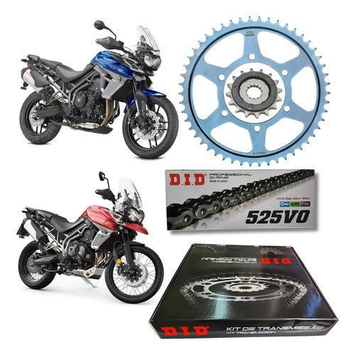 Kit Relação DID Premium com Retentor Triumph Tiger 800 2011 a 2019 525VO 122L 50/16T