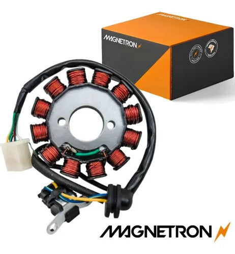 Magneto Estator com Bobina de Pulso Magnetron Honda Bros 150 2009 a 2014
