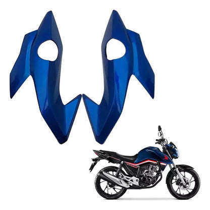 Par de Carenagens Laterais do Farol Paramotos Honda Cg 160 Titan Fan 2016 a 2021 Azul Cruzeiro