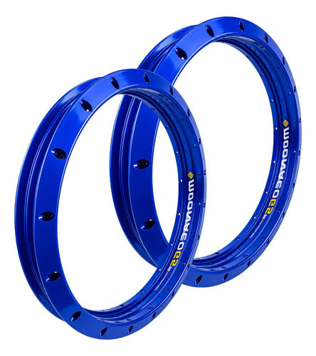 Par de Aros de Roda GS Monaco Honda Bros 125 150 160 1.85x19 e 2.15x17 Azul