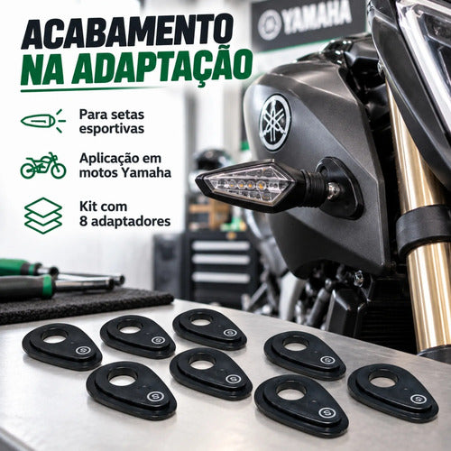 Jogo de Adaptadores de Pisca Esportivo Smartfox Yamaha Factor 125 Factor Fazer 150 Fazer 250 8 Peças