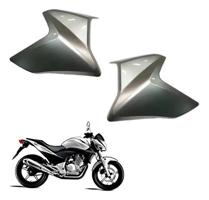 Par de Guias de Ar Abas do Tanque Paramotos Honda Cb 300r 2009 a 2010 Prata