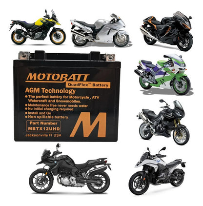 Bateria Motobatt MBTX12U-HD AGM 12V 14Ah Yamaha Super Ténéré 1200 BMW F 750 Gs 850 Gs R 1200 S