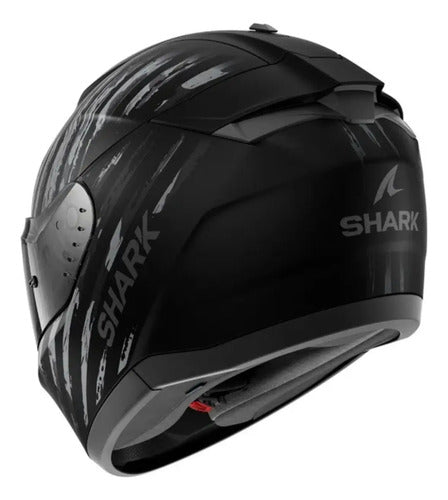 Capacete Shark Ridill 2 Assya com Óculos Solar Interno Preto Cinza Fosco