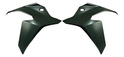 Par de Aletas Abas do Tanque Paramotos Honda Xre 300 2019 em diante Verde Fosco