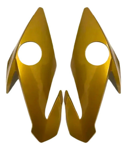 Par de Carenagens Laterais do Farol Paramotos Honda Cg 160 Titan Fan 2022 Amarelo Perolizado