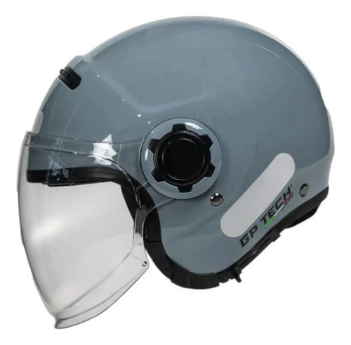 Capacete Aberto GP Tech Zoom Solid com Óculos Solar Interno Cinza Metálico Tamanho 58