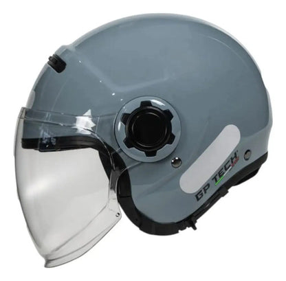 Capacete Aberto GP Tech Zoom Solid com Óculos Solar Interno Cinza Metálico Tamanho 58