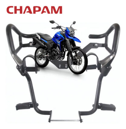 Protetor de Motor com Pedaleira Chapam Yamaha Lander 250 2019 a 2024 Preto Fosco