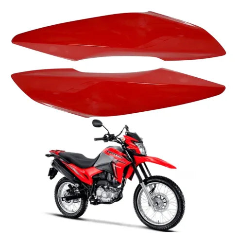 Par de Aletas Abas do Tanque Paramotos Honda Bros 160 2015 a 2021 Vermelho