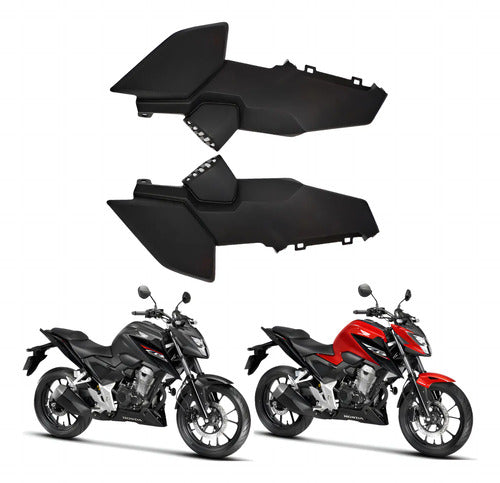 Par de Tampas Laterais Dianteiras Paramotos Honda Cb 300f Twister 2023 a 2025 Preto