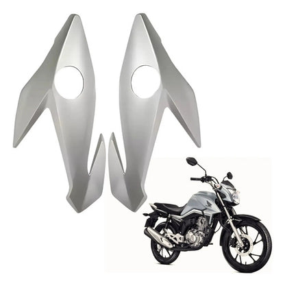 Bananinha Par de Carenagens Laterais do Farol Paramotos Honda Cg 160 Titan Fan 2022 a 2024 Prata
