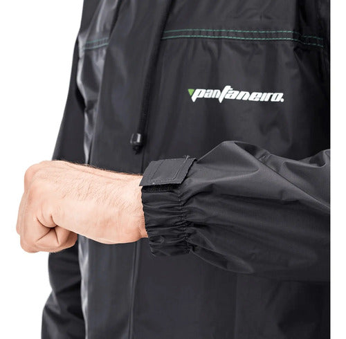 Capa de Chuva Conjunto Pantaneiro Nylon com Capuz Preto