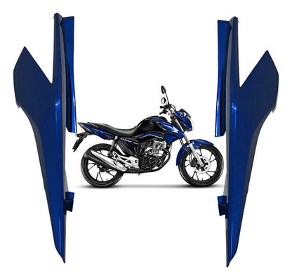 Par de Rabetas Laterais Paramotos Honda Cg 160 Titan 2022 a 2024 Azul Cruzeiro