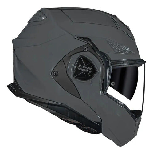 Capacete Escamoteável LS2 FF901 Advant X Solid Cinza Brilhante