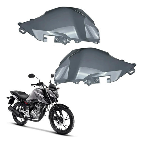 Par de Capas do Tanque Paramotos Honda Cg 160 Fan 2025 em diante Prata
