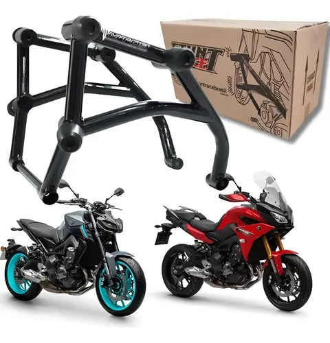Protetor de Motor Stunt Race Cage Yamaha Tracer 900 Mt-09 Preto Brilhante