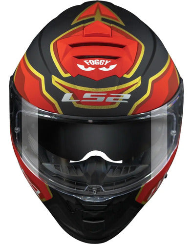 Capacete LS2 FF800 Storm Foggy com Óculos Solar Interno Preto Vermelho Fosco