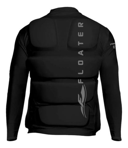 Camisa Flutuadora Manga Longa Aquática Uv50+ Lycra Unisex Preto