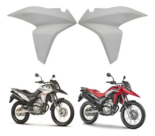 Par de Aletas Abas do Tanque Paramotos Honda Xre 300 2013 a 2015 Branco Sem Pintura