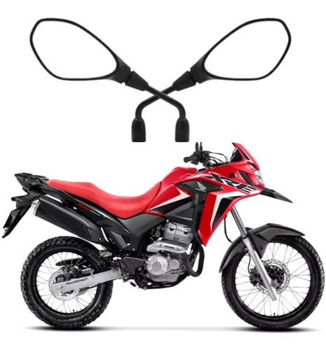 Par de Retrovisores GVS RVG Haste Fixa Honda Bros Cg 160 Titan Fan Start Xre 190 300 Cb 300r
