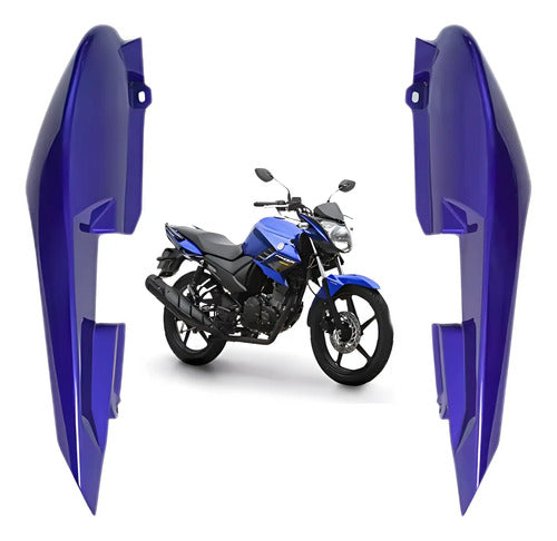 Par de Rabetas Laterais Paramotos Yamaha Fazer 150 2016 a 2018 Azul Metálico