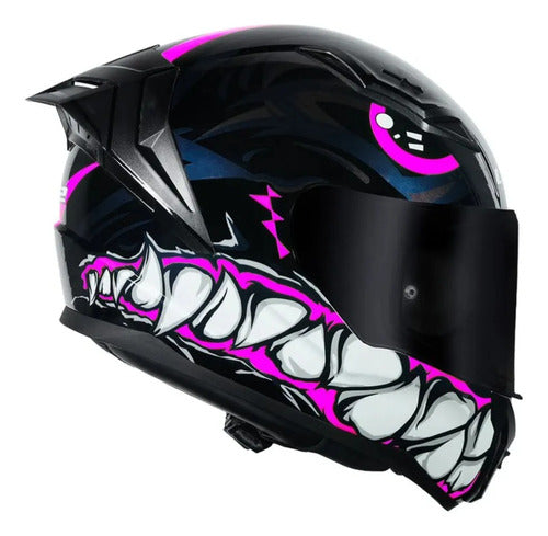 Capacete LS2 FF810 Vigo Sarbul Preto Rosa Brilhante