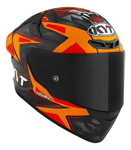 Capacete KYT TT-Course Antonelli 2022 Laranja Preto Fosco