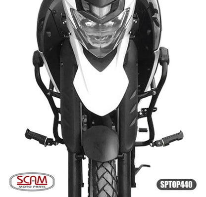 Protetor de Motor com Pedaleira Scam Yamaha Lander 250 2019 a 2024 Preto Fosco