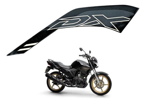 Adesivo da Aba do Tanque Direita Yamaha Factor Dx 150 2025 Preto Metálico