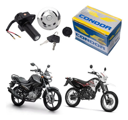 Conjunto de Travas com Chave de Ignição Condor Yamaha Factor Xtz 125 Fazer Factor 150