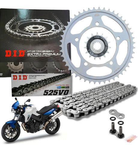 Kit Relação DID Premium com Retentor BMW F 800 R 2009 em diante 525VO 120L 47/20T