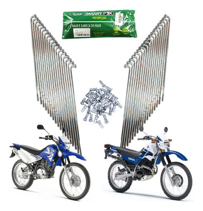Jogo de Raios Traseiro Smartfox Yamaha Xtz 125 Xt 225 3,5 mm Cromado