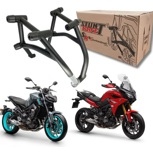 Protetor de Motor Stunt Race Cage Yamaha Tracer 900 Mt-09 Preto Fosco